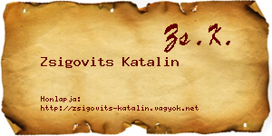 Zsigovits Katalin névjegykártya