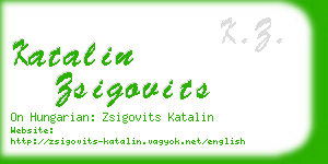 katalin zsigovits business card